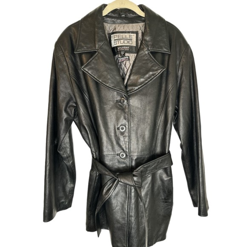 Pelle Studio Wilson Leather Ladies Black Coat XL, Thinsulate Lining